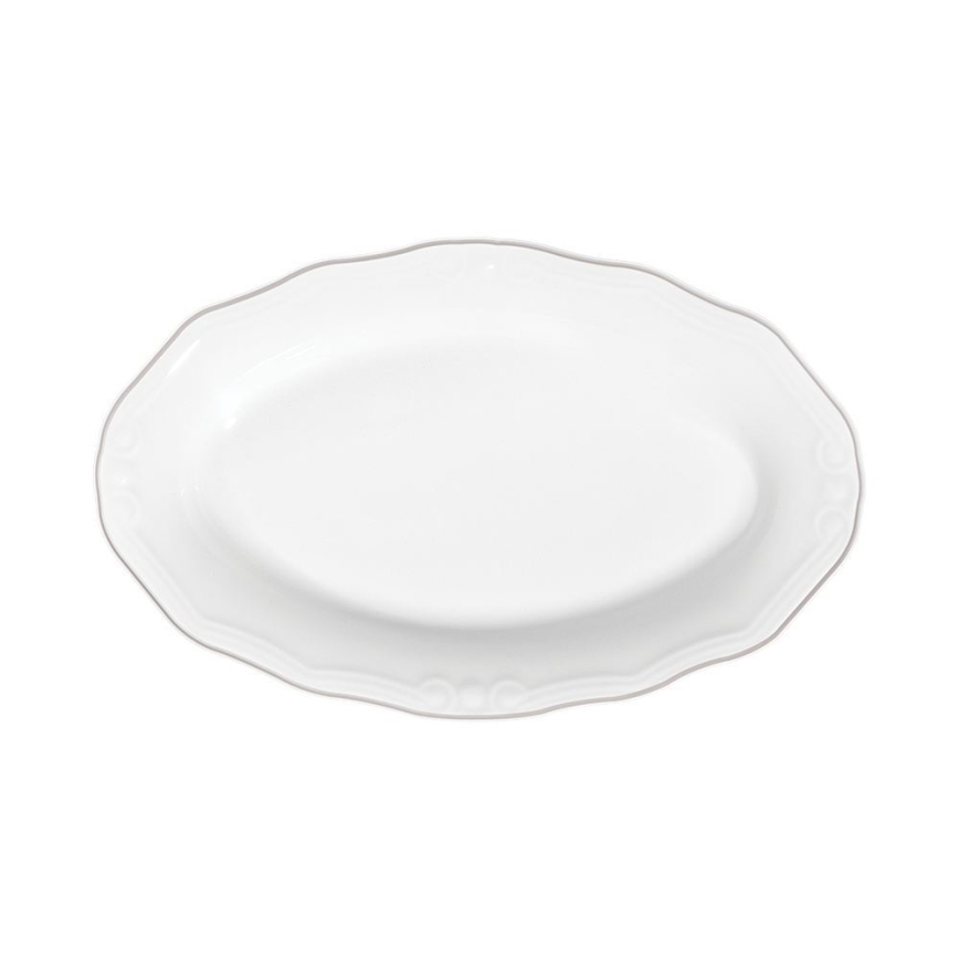 53-piece porcelain dinner set, white/silver