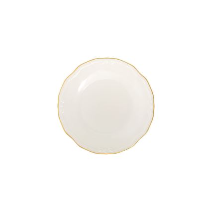 53-piece porcelain dinnerware set — white with gold trim