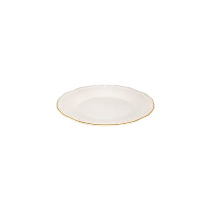 53-piece porcelain dinnerware set — white with gold trim