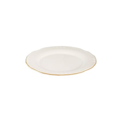 53-piece porcelain dinnerware set — white with gold trim