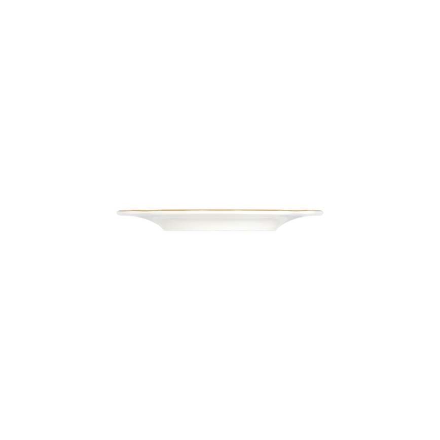 53-piece porcelain dinnerware set — white with gold trim