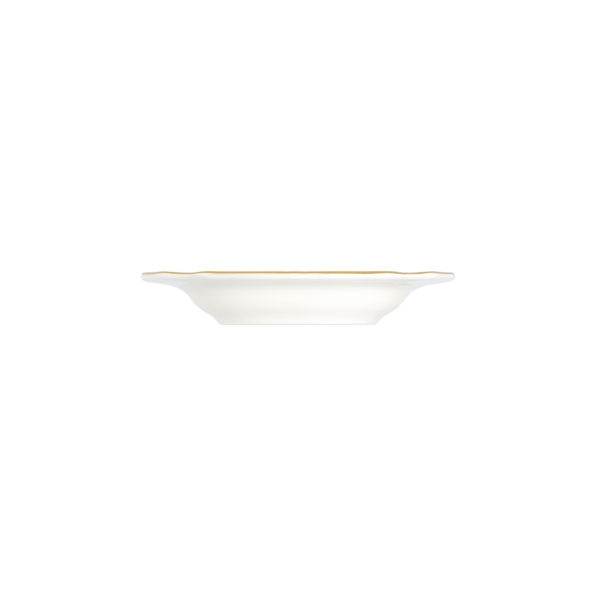 53-piece porcelain dinnerware set — white with gold trim
