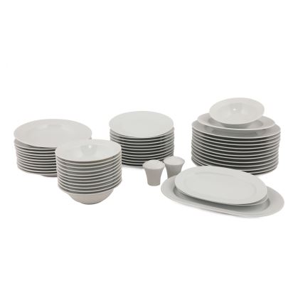 53-piece White Porcelain Dinner Set