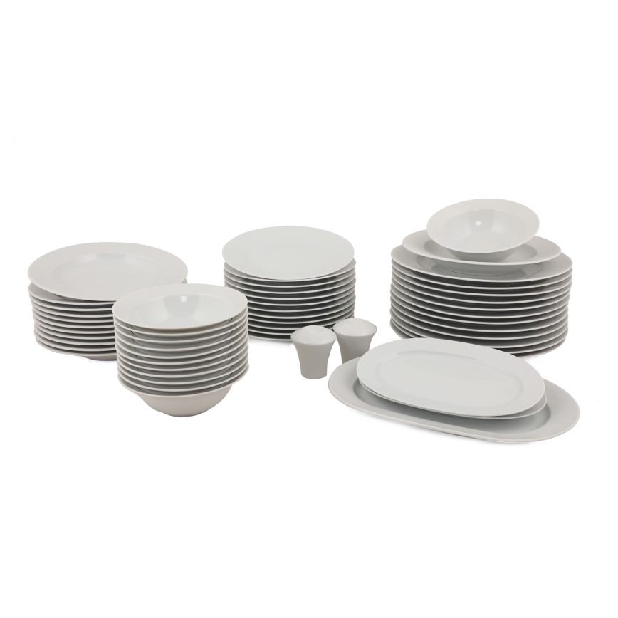 53-piece White Porcelain Dinner Set
