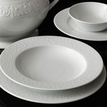 53-piece White Porcelain Dinnerware Set