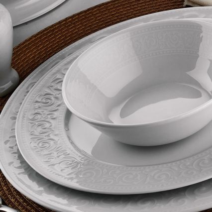 53-piece White Porcelain Dinnerware Set
