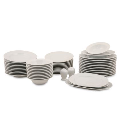 53-piece White Porcelain Dinnerware Set