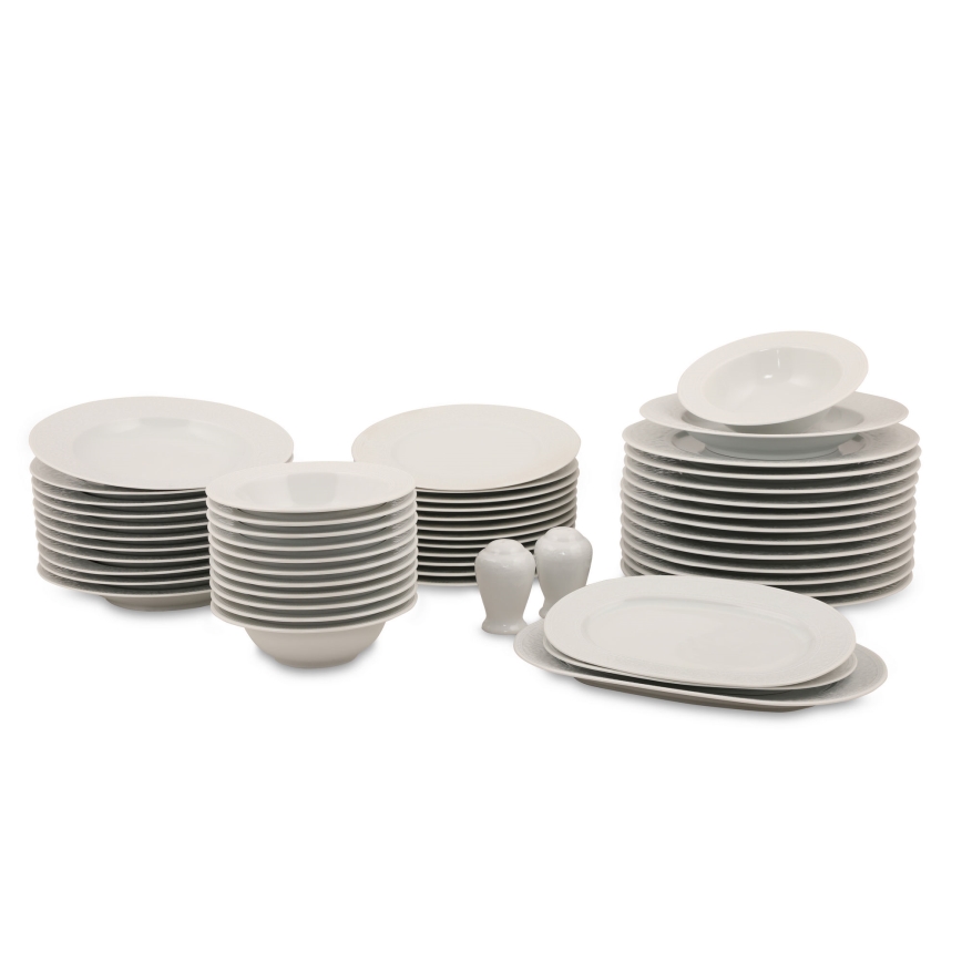 53-piece White Porcelain Dinnerware Set