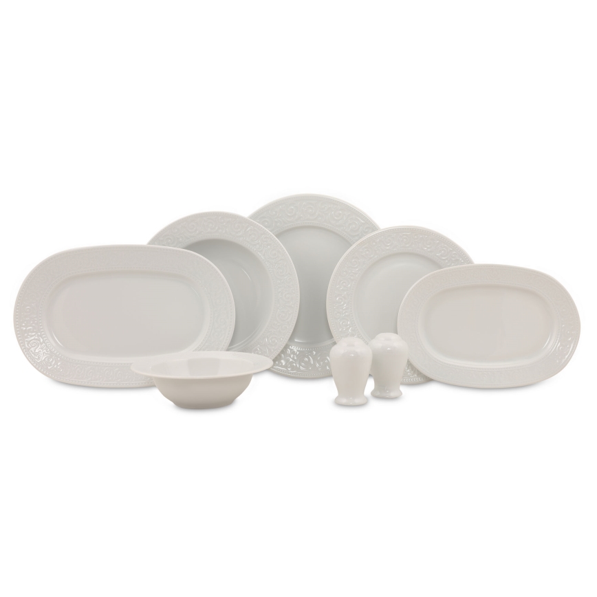 53-piece White Porcelain Dinnerware Set