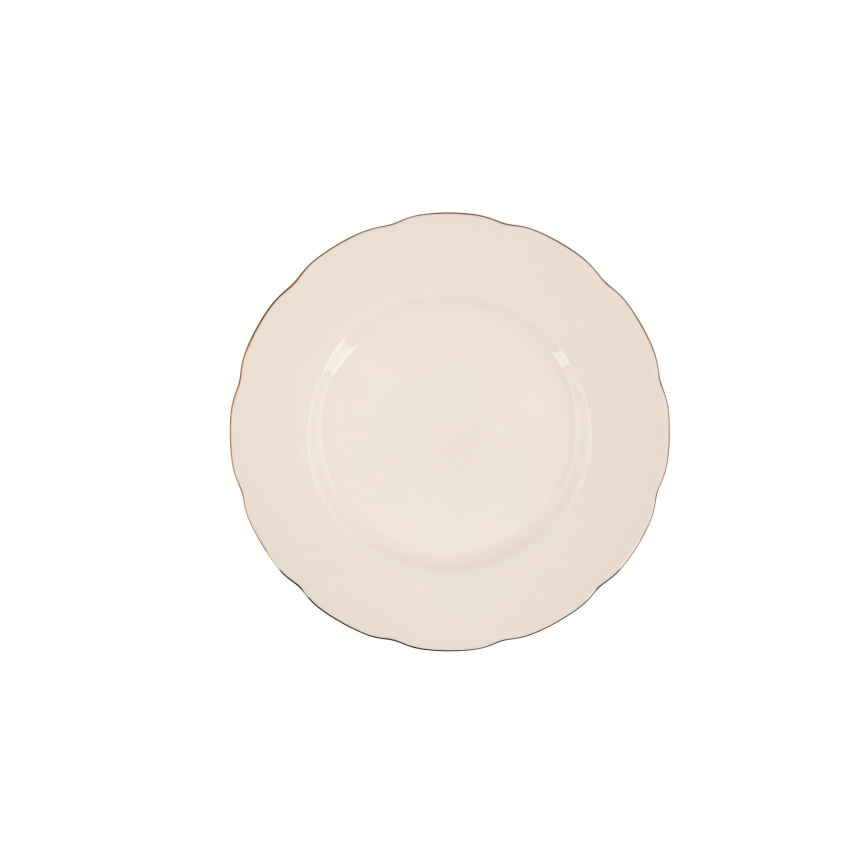 54-piece porcelain dinner set in white, copper and ivory