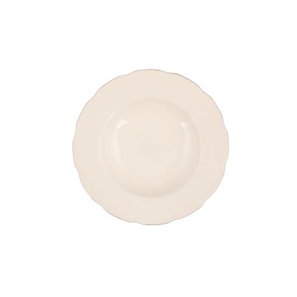 54-piece porcelain dinner set in white, copper and ivory