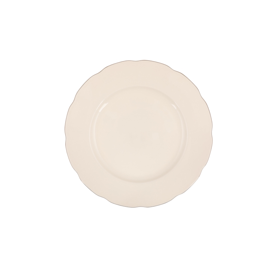 54-piece porcelain dinner set in white, copper and ivory