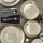 54-piece porcelain dinner set, white/silver/ivory
