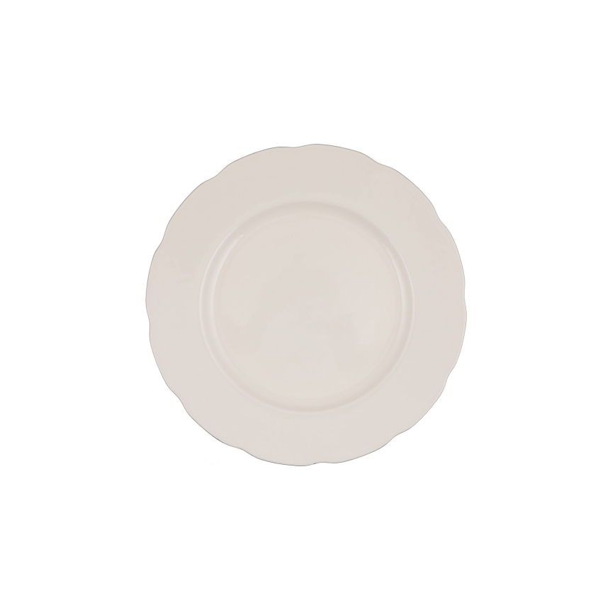 54-piece porcelain dinner set, white/silver/ivory