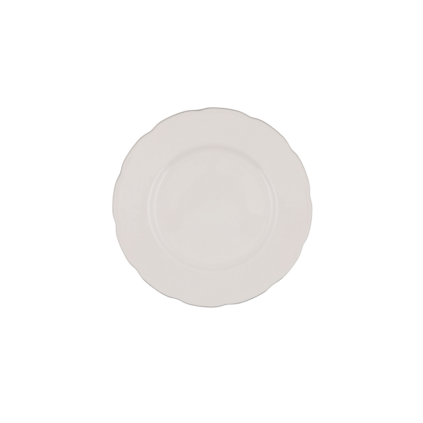 54-piece porcelain dinner set, white/silver/ivory