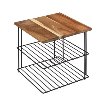 5five - BATO Kitchen Shelf 24x24 cm Black/Acacia