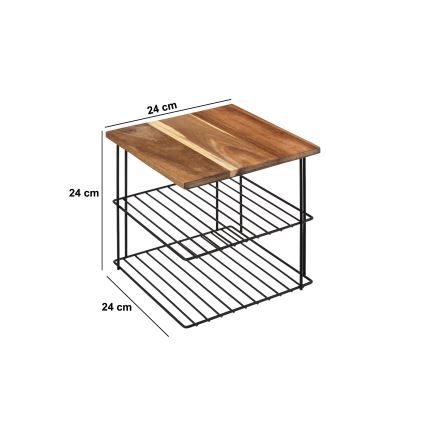 5five - BATO Kitchen Shelf 24x24 cm Black/Acacia