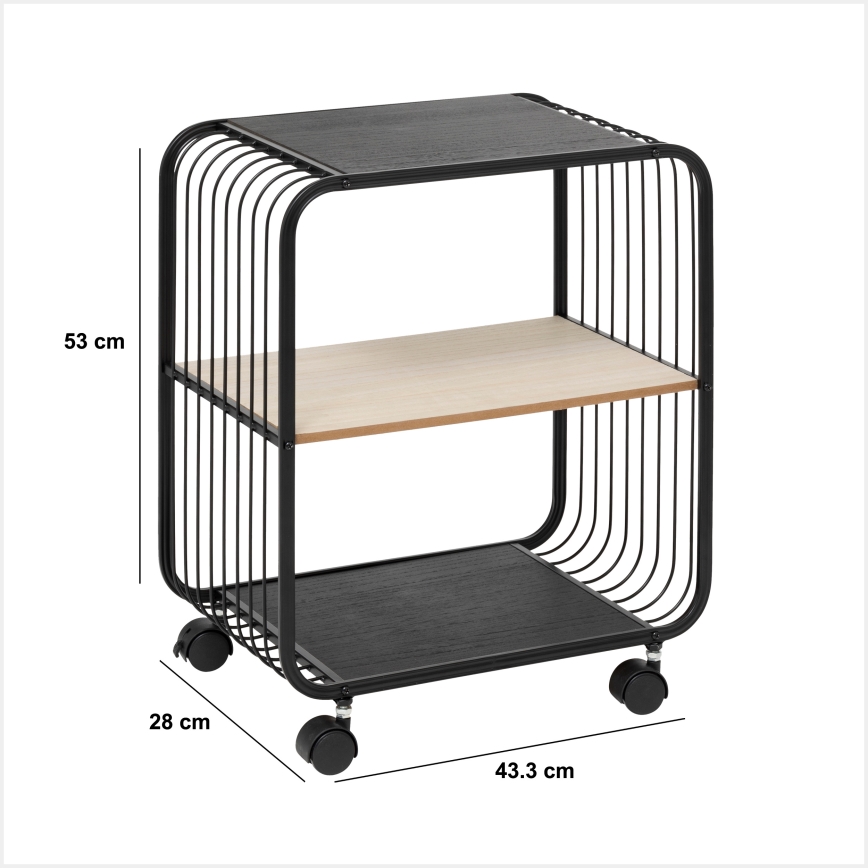 5five - COLGE Serving Table/Mobile Shelf 53x43 cm Black/Beige