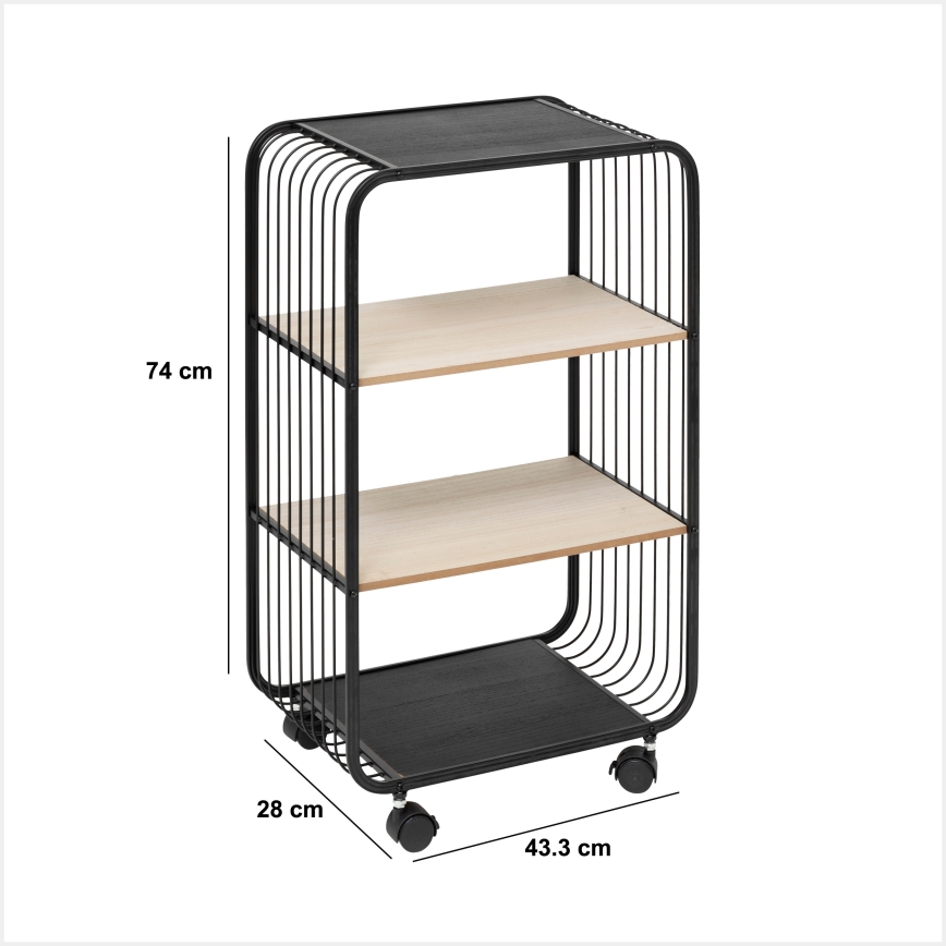5five - COLGE serving table/mobile shelf 74x43 cm black/beige