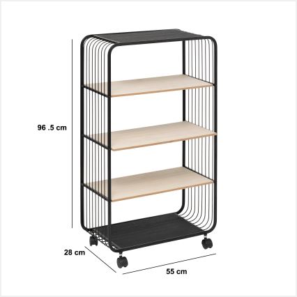 5five - COLGE Serving Table / Mobile Shelf 97x55 cm Black/Beige