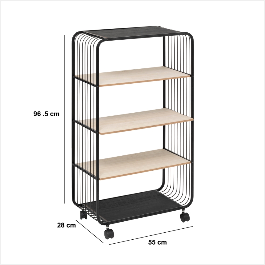 5five - COLGE Serving Table / Mobile Shelf 97x55 cm Black/Beige