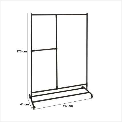 5five - KENY Freestanding Clothes Rack 173 x 117 cm, Black