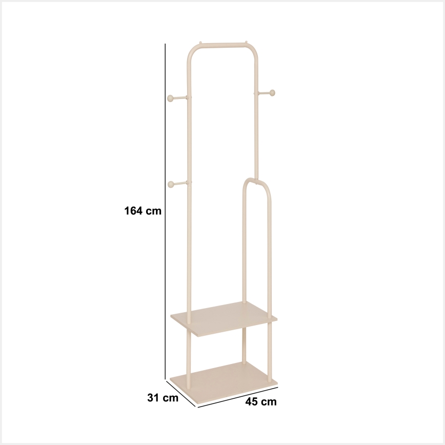 5five - LENTY Freestanding Coat Rack 164x45 cm, Cream