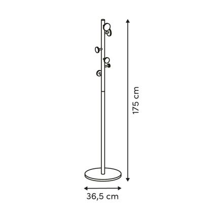 5five - PERY Freestanding Coat Rack 175 x 36.5 cm Brown/White