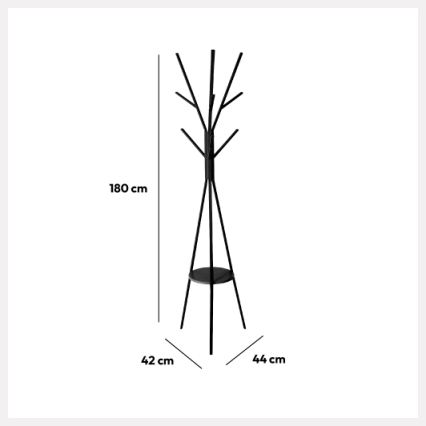 5five - TASO Freestanding Coat Rack 180x44 cm, Black