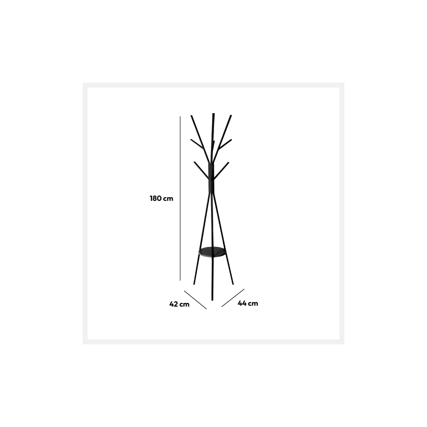 5five - TASO Freestanding Coat Rack 180x44 cm, Black
