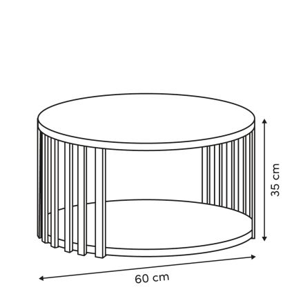 5five - VINKY Coffee Table, Ø 60 cm, Brown