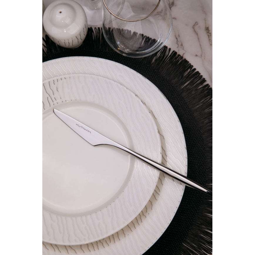 62-piece porcelain dinner set, white/silver
