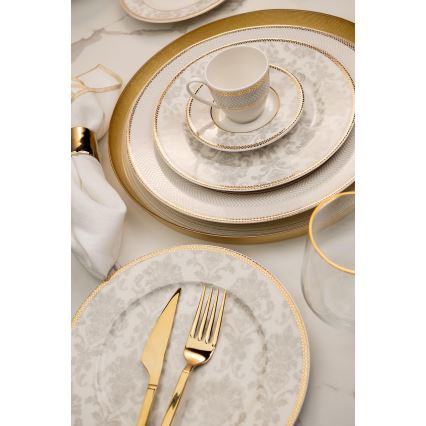 68-piece multicolored bone china dinner set