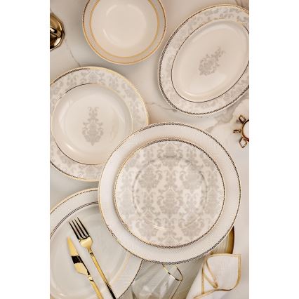 68-piece multicolored bone china dinner set