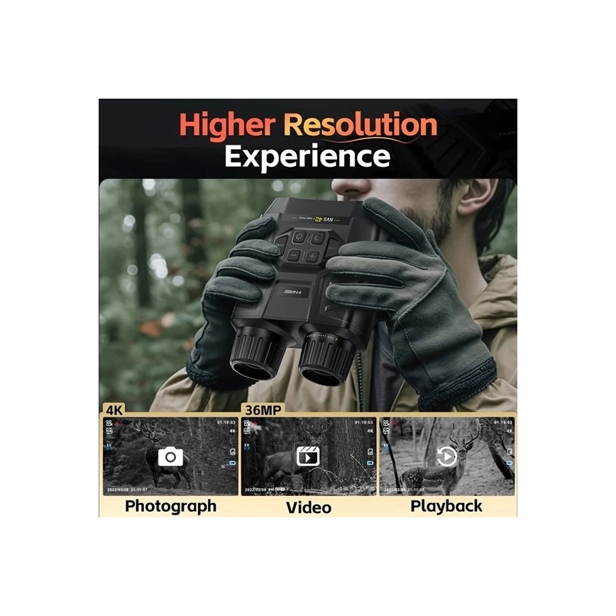 6x25 Night Vision Binoculars with 4000 mAh Battery