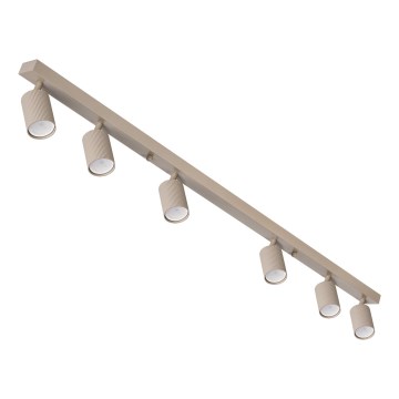 6‑light GU10 spotlight, 35 W per bulb, 230 V, beige