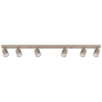 6‑light GU10 spotlight, 35 W per bulb, 230 V, beige
