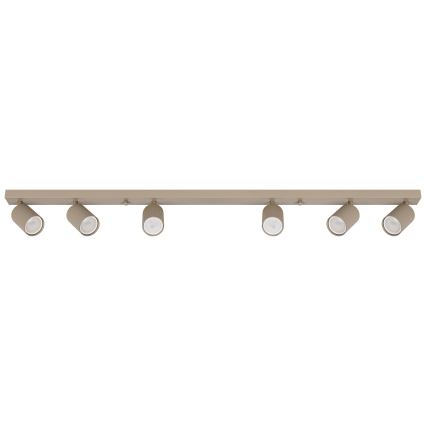 6‑light GU10 spotlight, 35 W per bulb, 230 V, beige