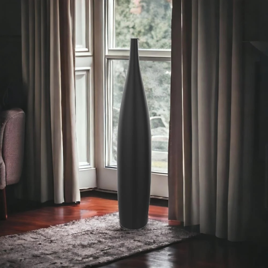 70 cm Matte Black Ceramic Vase