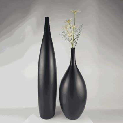 70 cm Matte Black Ceramic Vase