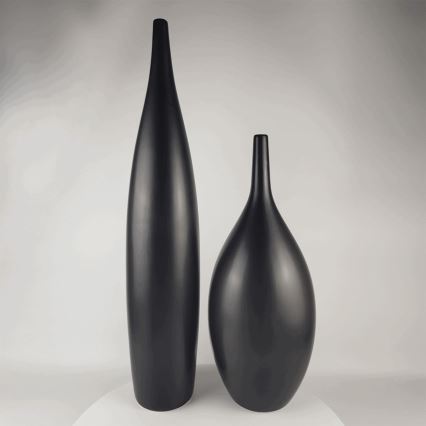 70 cm Matte Black Ceramic Vase