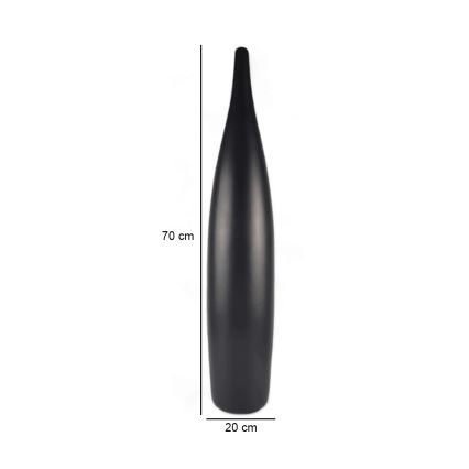 70 cm Matte Black Ceramic Vase
