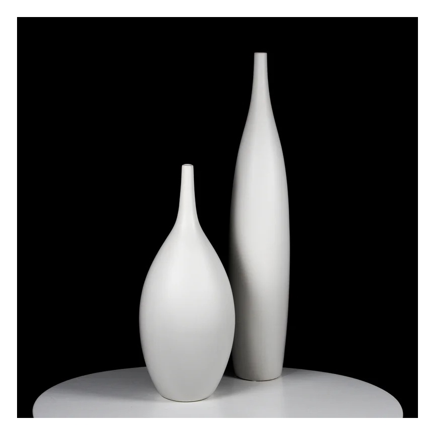 70 cm White Ceramic Vase