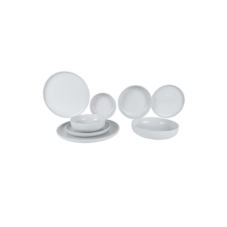 8-piece beige porcelain dinnerware set