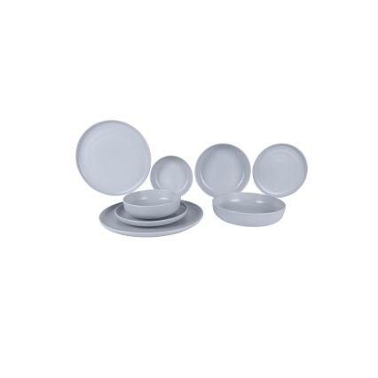 8-piece gray porcelain dinner set