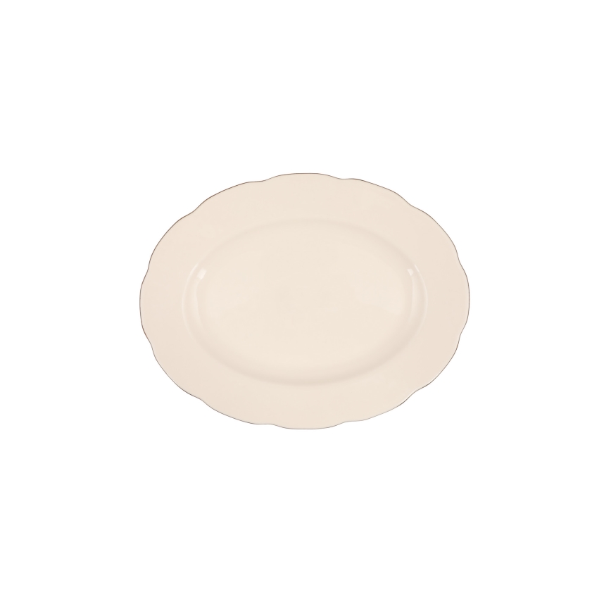 83-piece Porcelain Dining Set – White with Copper Accents