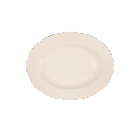 83-piece Porcelain Dining Set – White with Copper Accents