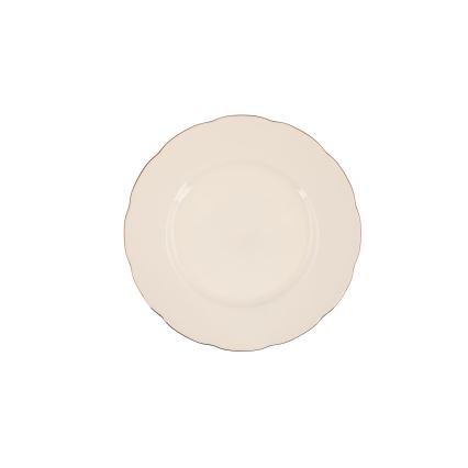 83-piece Porcelain Dining Set – White with Copper Accents