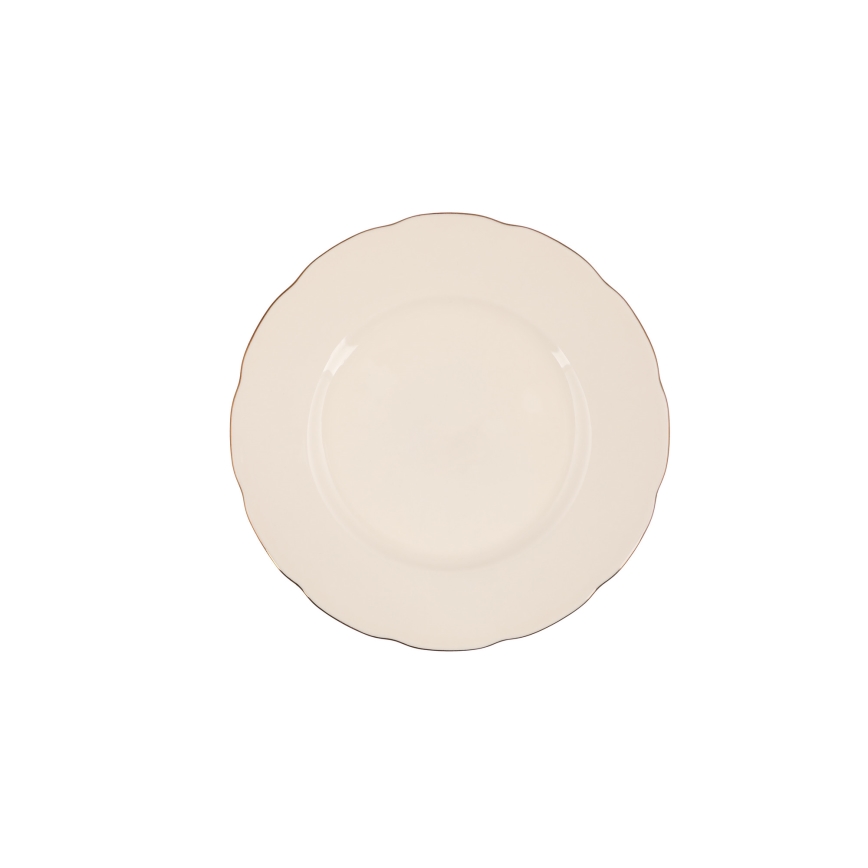 83-piece Porcelain Dining Set – White with Copper Accents
