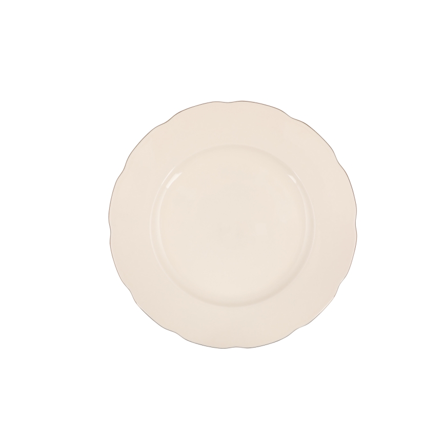 83-piece Porcelain Dining Set – White with Copper Accents